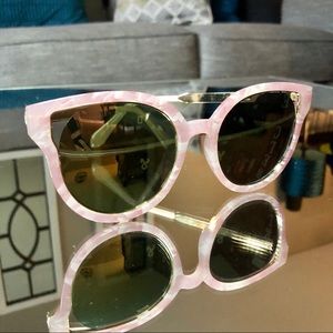 Pink Marble Sunglasses with Gold Lenses
